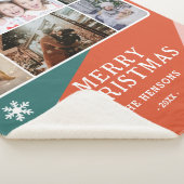 Couverture Sherpa 6 Photo Collage rose vert orange Famille de Noël (3/4)