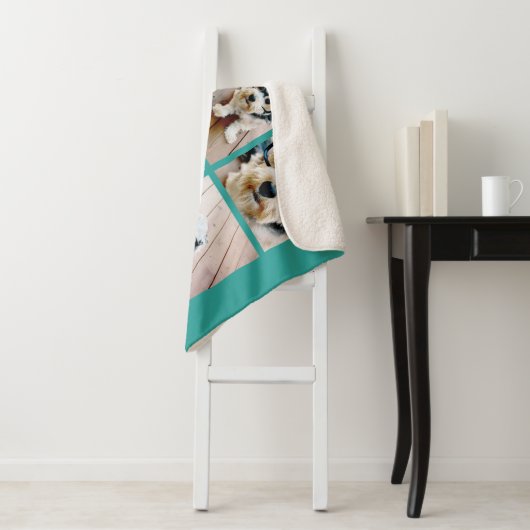 Couverture Sherpa 6 Photo Collage Script Blanc Nom manuscrit turquoi (En situation)