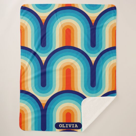 Couverture Sherpa 70s Rainbow Curves (Devant)