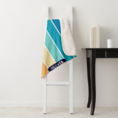 Couverture Sherpa 70s Rainbow Stripes (En situation)