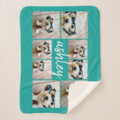 Couverture Sherpa 8 Photo Collage et nom manuscrit bleu (Devant)