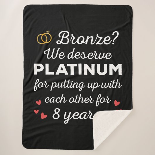 Couverture Sherpa 8ème anniversaire Mariage I - Bronze Funny Couple (Devant)