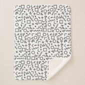 Couverture Sherpa 90's Noir & Blanc Retro Shapes Motif (Devant)