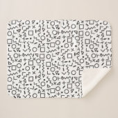Couverture Sherpa 90's Noir & Blanc Retro Shapes Motif (Devant (Horizontal))