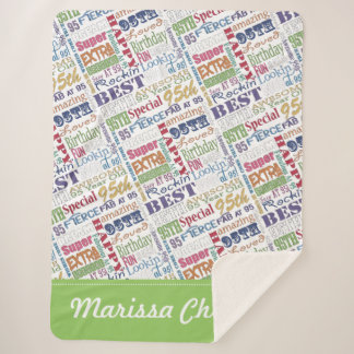 Couverture Sherpa 95e anniversaire de fête spéciale Monogramme perso