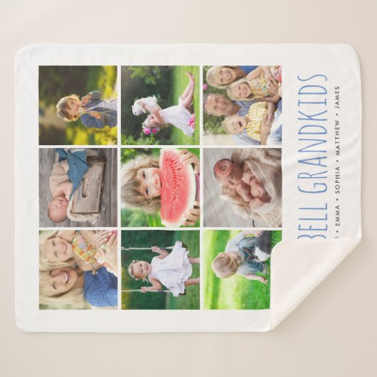 Couverture Sherpa 9 Collage photo avec vos petits-enfants | BLANCHE (Devant (Horizontal))