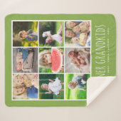 Couverture Sherpa 9 Collage photo avec vos petits-enfants | Green (Devant (Horizontal))
