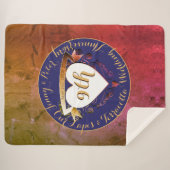 Couverture Sherpa 9ème anniversaire Mariage de Terracotta Lapis Lazu (Devant (Horizontal))