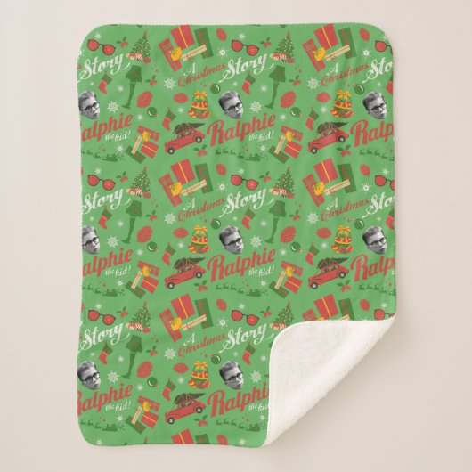 Couverture Sherpa A Christmas Story Green Icon Pattern (Devant)