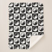 Couverture Sherpa À damiers blanc noir Yin-yang Zen Block Imprimer (Devant)