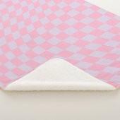 Couverture Sherpa à damiers Motif Lilac Pink Check Checkerboard (3/4)