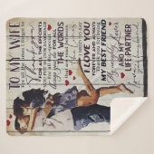 Couverture Sherpa À ma femme présente | Citations d'amour présentes  (Devant (Horizontal))