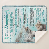 Couverture Sherpa À Ma Fille Lion Famille Cadeau, Fille Anniversaire (Devant (Horizontal))