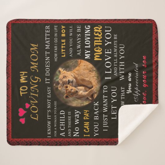 Couverture Sherpa À ma mère aimée du fils (Devant (Horizontal))