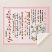 Couverture Sherpa À ma petite-fille Elephant Idée cadeau d'anniversa (Devant (Horizontal))