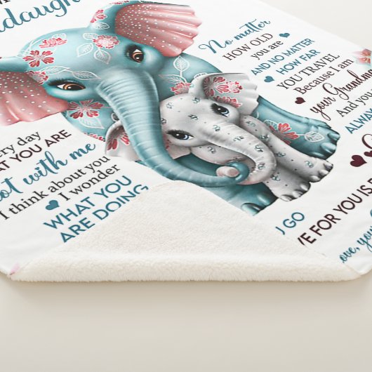 Couverture Sherpa À ma petite-fille Elephant Idée cadeau d'anniversa (3/4)