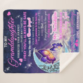 Couverture Sherpa À ma petite-fille Papillons Idée cadeau d'annivers (Devant (Horizontal))