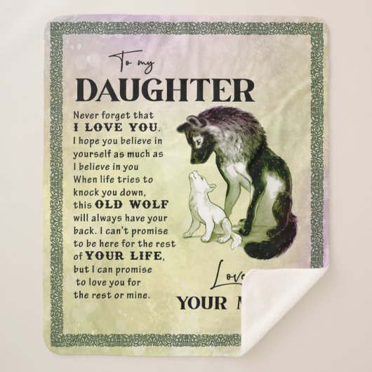 Couverture Sherpa À Mon Cadeau Fille, Lettre D'Amour Fille Et Maman (Devant)