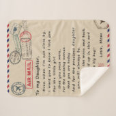 Couverture Sherpa À Mon Cadeau Fille, Lettre D'Amour Fille Et Maman (Devant (Horizontal))