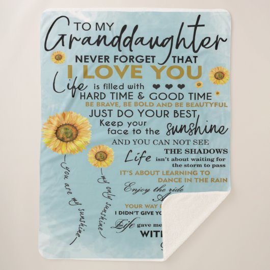 Couverture Sherpa À Mon Cadeau Grandgirl, Cadeau Anniversaire Grandk (Devant)