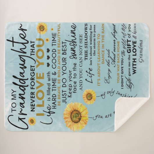 Couverture Sherpa À Mon Cadeau Grandgirl, Cadeau Anniversaire Grandk (Devant (Horizontal))