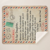 Couverture Sherpa À Mon Don Fille, Lettre D'Amour À Notre Fille (Devant (Horizontal))