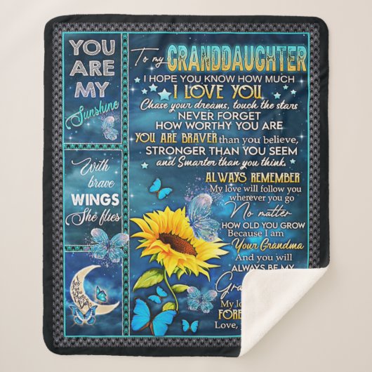 Couverture Sherpa À Mon Petit-Fille Cadeau De Fleur De Soleil, Cadea (Devant)