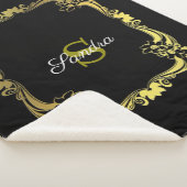 Couverture Sherpa à monogramme noir (3/4)
