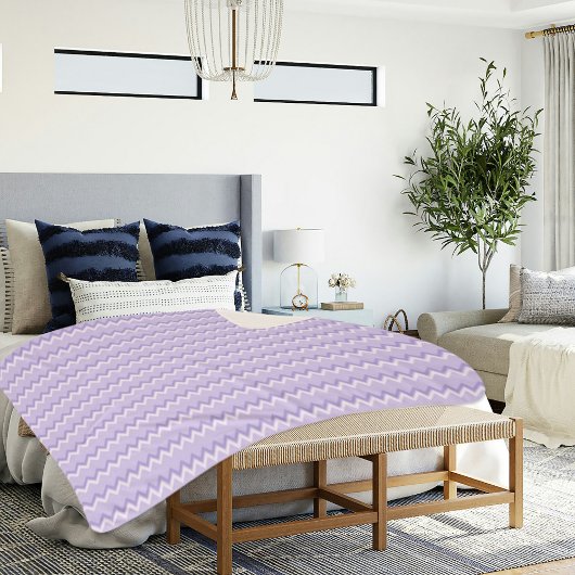 Couverture Sherpa à motif chevron violet clair