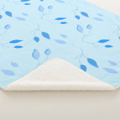 Couverture Sherpa à motif de feuilles bleues botan (3/4)