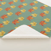 Couverture Sherpa à motif de feuilles d'automne (3/4)