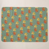 Couverture Sherpa à motif de feuilles d'automne (Devant (Horizontal))