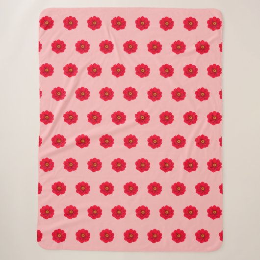 Couverture Sherpa à motif sans couture de fleur ro (Devant)