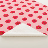 Couverture Sherpa à motif sans couture de fleur ro (3/4)