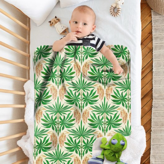 Couverture Sherpa à motif tropical de fleurs de pa