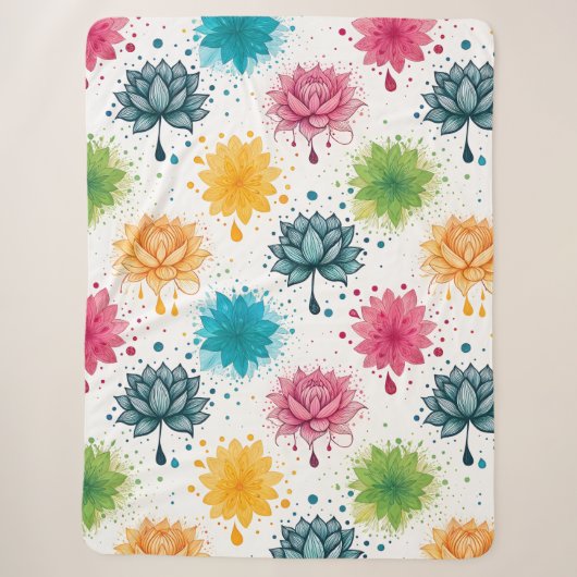 Couverture Sherpa à motif vibrant de éclaboussures (Devant)