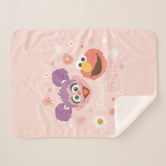 Couverture Sherpa Abby Cadabby & Elmo | Fleurs pour toujours (Devant (Horizontal))