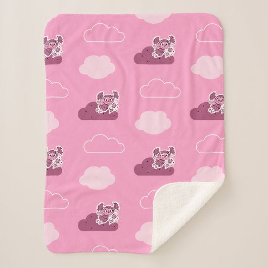 Couverture Sherpa Abby Doodley Cloud Motif (Devant)