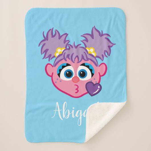 Couverture Sherpa Abby Face Jetant un baiser | Ajouter un nom (Devant)