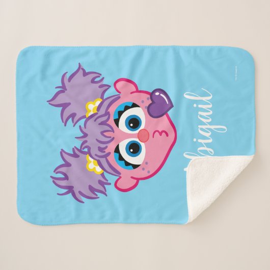 Couverture Sherpa Abby Face Jetant un baiser | Ajouter un nom (Devant (Horizontal))