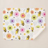 Couverture Sherpa Abeille & Fleurs (Devant (Horizontal))