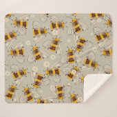 Couverture Sherpa Abeille Grosse. Dessin numérique (Devant (Horizontal))