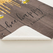 Couverture Sherpa Abeille joyeuse abeilles rustiques brun grange mur (3/4)