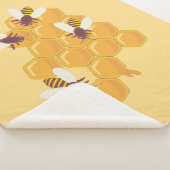 Couverture Sherpa Abeilles de miel et conception de peigne de miel (3/4)