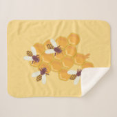 Couverture Sherpa Abeilles de miel et conception de peigne de miel (Devant (Horizontal))