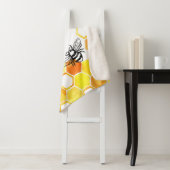 Couverture Sherpa Abeilles de miel : Motif d'aquarelle jaune (En situation)