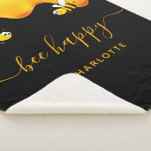 Couverture Sherpa Abeilles noires joyeux bosse abeilles doux miel mo (3/4)