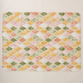 Couverture Sherpa Abricot Orange Vert Jaune Rosé (Devant (Horizontal))