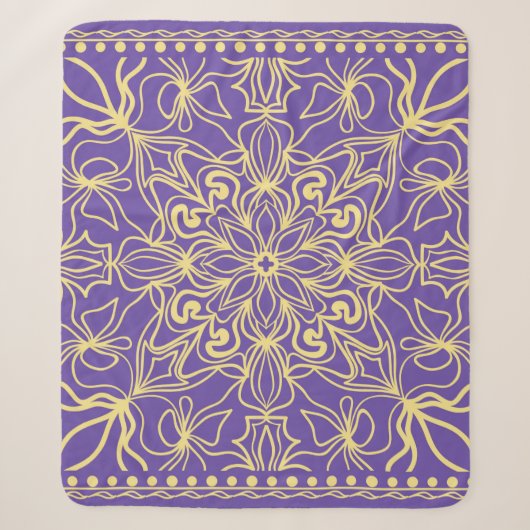 Couverture Sherpa Abstract floral pattern. geometry, mandala design (Devant)