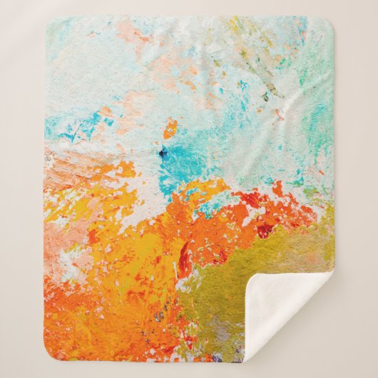 Couverture Sherpa abstract oil paint texture on canvas, backgroundba (Devant)